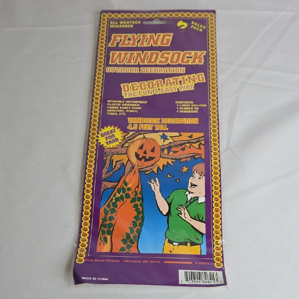 All Weather Flying Windsock Outdoor Decoration, Fall Halloween, 4.5 Ft Tall, New